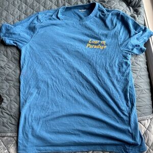 Old Navy Blue T-Shirt with Yellow Print